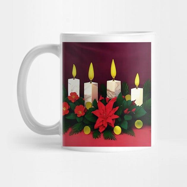 Christmas Candles with Poinsettia by DANAROPER